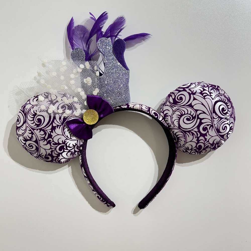 Disney Minnie Mouse Ears Headband Purple Glitter
